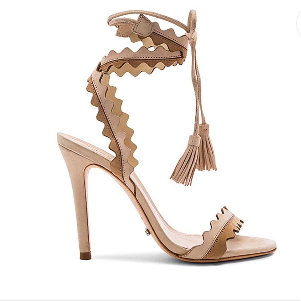 Nude and Tan wrap Schutz sandal